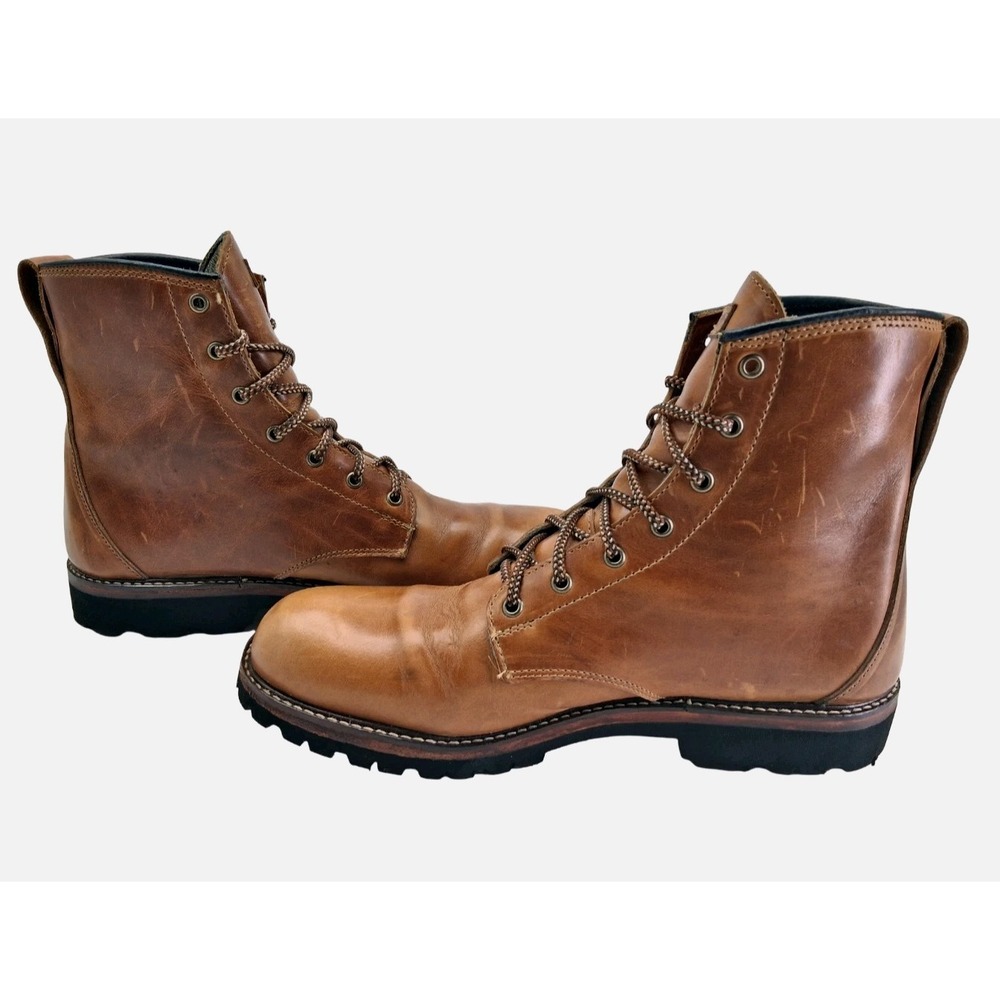 Quoddy Boots Mens Size 11.5 Brown Leather Combat Ankle Vibram Lined Lace Up - Picture 13 of 13